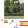 Flag & Vindposer^The Living Store Spanien flag og flagstang 6,23 m aluminium - Flag & vimpler