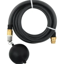 Vanding^The Living Store sugeslange med messingkoblinger 1,1" 7 m PVC sort - Haveslanger