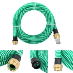 Vanding^The Living Store sugeslange med messingkoblinger 1,1" 20 m PVC grøn - Haveslanger