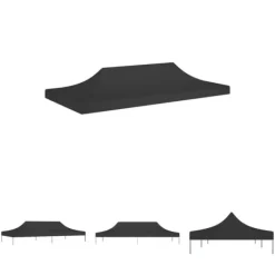 Sale The Living Store tag til festtelt 6x3 m 270 g/m² sort - Festtelte & havepavilloner – tage Telte & Lysthuse