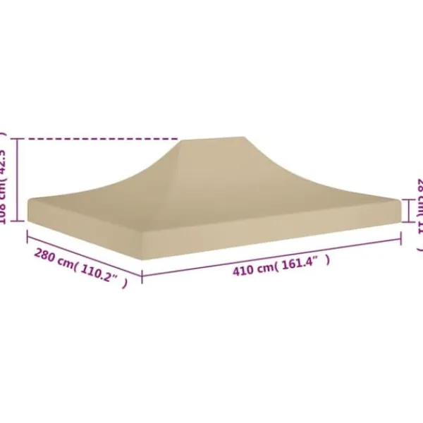 Telte & Lysthuse^The Living Store tag til festtelt 4x3 m 270 g/m² beige - Festtelte & havepavilloner – tage