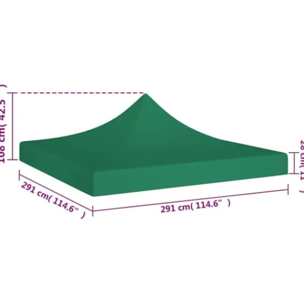 The Living Store tag til festtelt 3x3 m 270 g/m² grøn - Festtelte & havepavilloner – tage Telte & Lysthuse