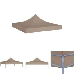 The Living Store tag til festtelt 3x3 m 270 g/m² gråbrun - Festtelte & havepavilloner – tage Telte & Lysthuse