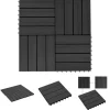Havedekorationer^The Living Store terrassefliser 11 stk. WPC 30 x 30 cm 1 m2 sort - Gulve