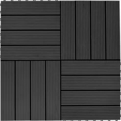 Havedekorationer^The Living Store terrassefliser 11 stk. WPC 30 x 30 cm 1 m2 sort - Gulve