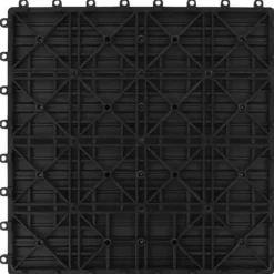 Havedekorationer^The Living Store terrassefliser 11 stk. WPC 30 x 30 cm 1 m2 sort - Gulve