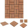 Discount The Living Store terrassefliser 11 stk. WPC 30 x 30 cm 1 m2 teakfarvet - Gulve Havedekorationer
