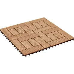 Havedekorationer^The Living Store terrassefliser 22 stk. 30 x 30 cm 2 m2 WPC teakfarve - Gulve