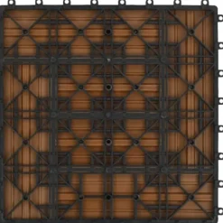 Havedekorationer^The Living Store terrassefliser 22 stk. 30 x 30 cm 2 m2 WPC teakfarve - Gulve