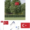 Best The Living Store Tyrkiet flag og flagstang 5,55 m aluminium - Flag & vimpler Flag & Vindposer