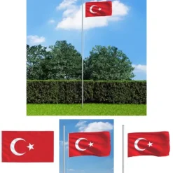 Online The Living Store Tyrkiets flag 90x150 cm - Flag & vimpler Flag & Vindposer