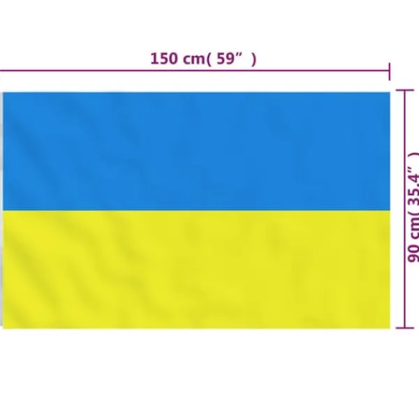 Best The Living Store Ukraine flag med messingøjer 90x150 cm - Flag & vimpler Flag & Vindposer