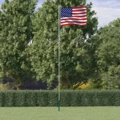 Outlet The Living Store USA flag og flagstang 6,23 m aluminium - Flag & vimpler Flag & Vindposer