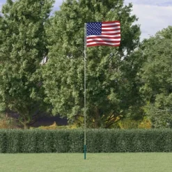 Flag & Vindposer^The Living Store USA flag og flagstang 5,55 m aluminium - Flag & vimpler