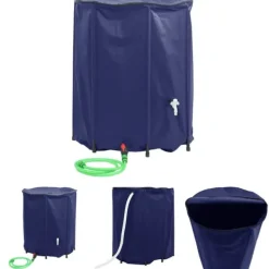 Regntønder^The Living Store vandtank med hane sammenfoldelig 1250 l PVC - Vandingsartikler