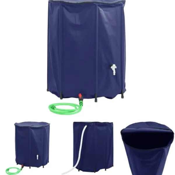 Regntønder^The Living Store vandtank med hane sammenfoldelig 1250 l PVC - Vandingsartikler