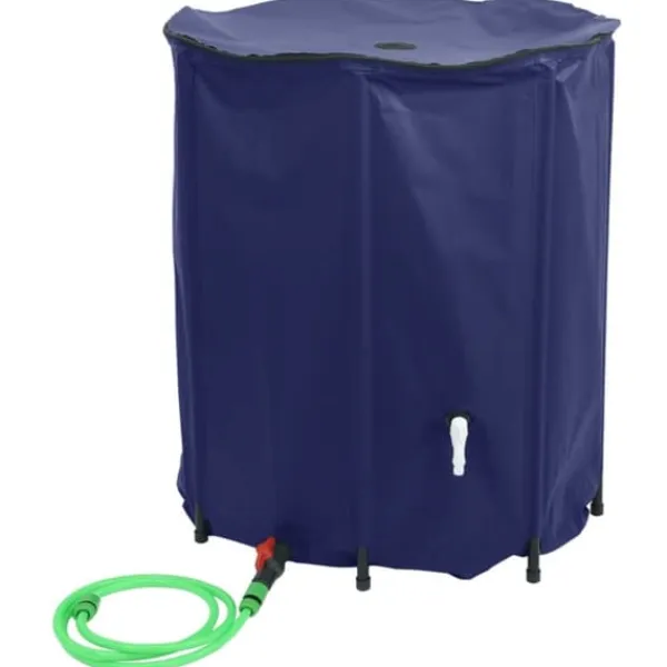 Regntønder^The Living Store vandtank med hane sammenfoldelig 1250 l PVC - Vandingsartikler