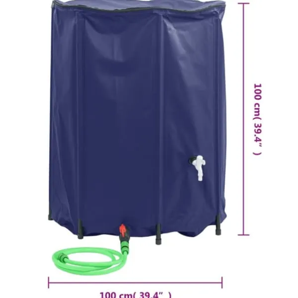 Clearance The Living Store vandtank med hane sammenfoldelig 750 l PVC - Vandingsartikler Vanding