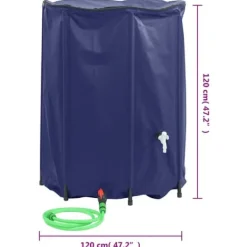 Regntønder^The Living Store vandtank med hane sammenfoldelig 1350 l PVC - Vandingsartikler