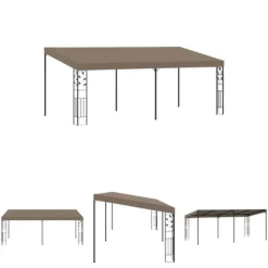 Telte & Lysthuse^The Living Store vægmonteret pavillon 6x3x2,5 m gråbrun - Festtelte & havepavilloner