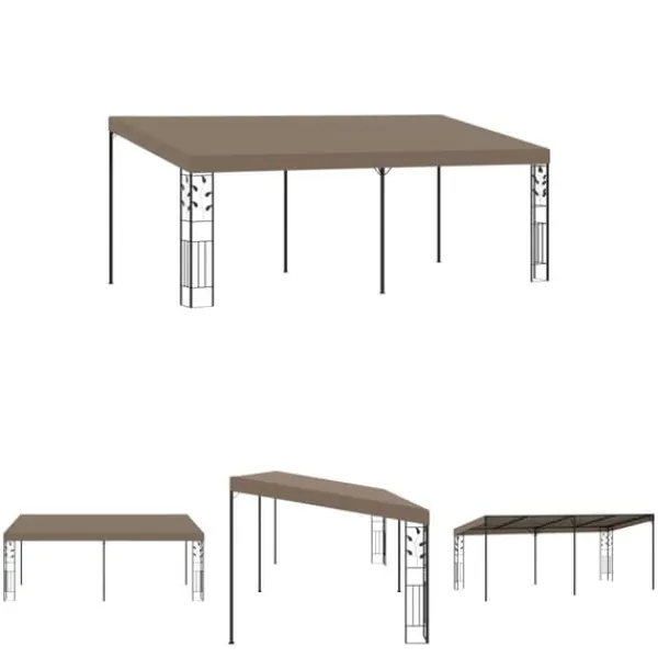 Telte & Lysthuse^The Living Store vægmonteret pavillon 6x3x2,5 m gråbrun - Festtelte & havepavilloner