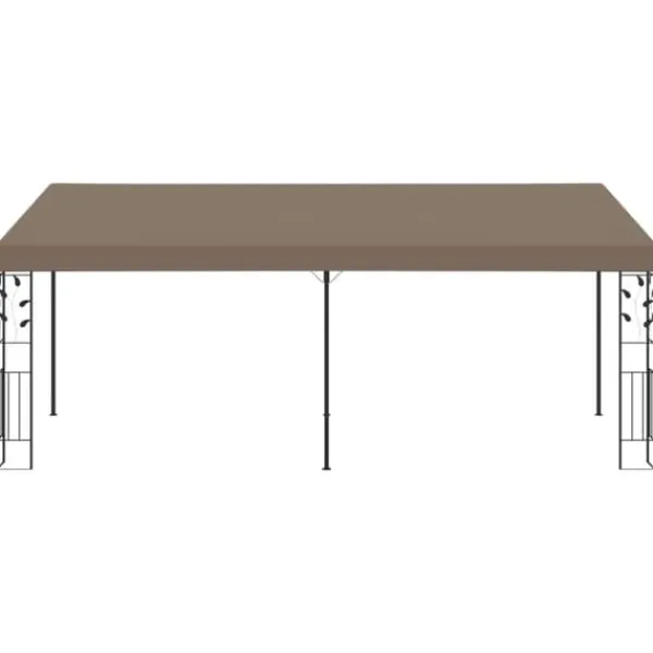Telte & Lysthuse^The Living Store vægmonteret pavillon 6x3x2,5 m gråbrun - Festtelte & havepavilloner