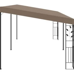 Telte & Lysthuse^The Living Store vægmonteret pavillon 6x3x2,5 m gråbrun - Festtelte & havepavilloner
