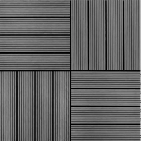Discount The Living Store WPC-fliser 30 x 30 cm 11 stk. 1 m2 grå - Gulve Havedekorationer