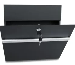 Discount Tofarvet postkasse, elegant, firkantet, med åbningsflap, avisholder Postkasser & Brevindkast
