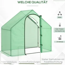 Drivhus^Tomatdrivhus 180x100x168 cm, stål/PVC, med dør & vindue – havedrivhus