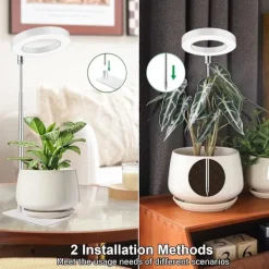 Kit Til Plante- & Urtedyrkning^3,5-tommers hvidt varmt lys 5W justerbar plantelys med USB og timer