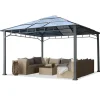 Telte & Lysthuse^TOOLPORT Havepavillon 4x4 m aluminium polycarbonat tag ca 8mm pavillon uden sidegardiner