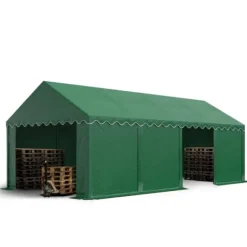 Sale TOOLPORT Lagertelt 4x8 m opbevaringstelt PVC 750 N mørkegrøn vandtæt med bundramme Skure, Garager & Carports