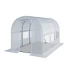 Drivhus^TOOLPORT Tunneldrivhus Drivhus 2x3m stabilt og holdbart med vindue - 180g/m² tyk PE presenning hvid transparent