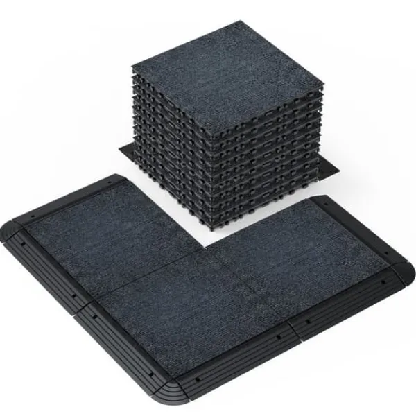 Discount Tæppe Gulvfliser 12 "til terrassegulv, DIY modulære forbindelsesfliser, nem og hurtig installation, Fliser til terrasse ved poolen, balkon, have, Havedekorationer