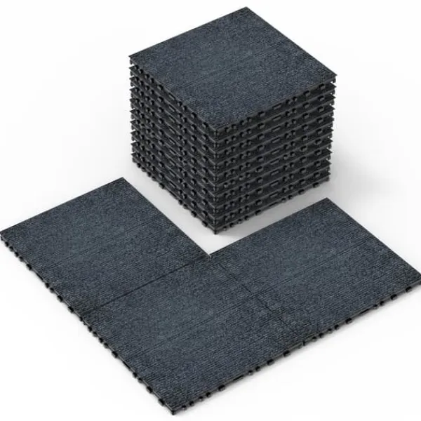 Discount Tæppe Gulvfliser 12 "til terrassegulv, DIY modulære forbindelsesfliser, nem og hurtig installation, Fliser til terrasse ved poolen, balkon, have, Havedekorationer