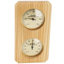 Sauna^Træ Sauna Hygrothermograph Guldplade 0 til 120 Celsius 0 til 100 Luftfugtighed Sauna Termometer til indendørs familie