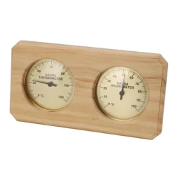 Sauna^Træ Sauna Termometer Hygrometer 2 i 1 Luftfugtighed Temperaturmåling Indendørs termometer Luftfugtighedsmåler til Hotel Sauna Room