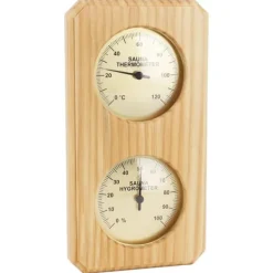Best Træ Sauna Termometer Hygrometer Forgyldt 0 til 120 Grader Celsius 0 til 100 Luftfugtighed Sauna Termometer til Indendørs Brug Sauna