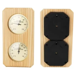 Best Træ Sauna Termometer Hygrometer Forgyldt 0 til 120 Grader Celsius 0 til 100 Luftfugtighed Sauna Termometer til Indendørs Brug Sauna