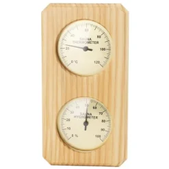 Best Træ Sauna Termometer Hygrometer Forgyldt 0 til 120 Grader Celsius 0 til 100 Luftfugtighed Sauna Termometer til Indendørs Brug Sauna