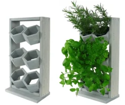 Plantestativer^Træ vertikale plantekasser RD-8/2x3 - Grå