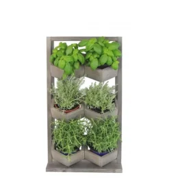 Plantestativer^Træ vertikale plantekasser RD-8/2x3 - Grå
