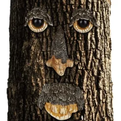 Havedekorationer^Træansigtsdekoration, 11x7x3,5 cm, Grøn