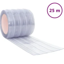 Transparent köldridå i PVC – Isolerande och ljuddämpande | Storlek: 200x1,6 mm | Längd: 25 m Insektmiddel & Dyreafvisende Middel