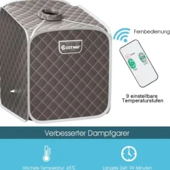 Sauna^Transportabel Dampsauna Spa, 85x84x106 cm, Sort