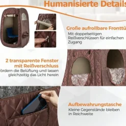 Best Transportabel dampsauna, 89x89x149 cm, Brun Sauna