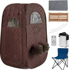 Best Transportabel dampsauna, 89x89x149 cm, Brun Sauna