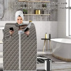 Sauna^Transportabel Dampsauna, 78x87x101 cm, Grå