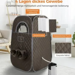 Transportabel Dampsauna, 89x89x149 cm, Grå Sauna